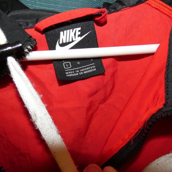 Nike Jacket - Red Black Sportswear Air Anorak Woven Pullover Nike Air - Picture 3 of 3